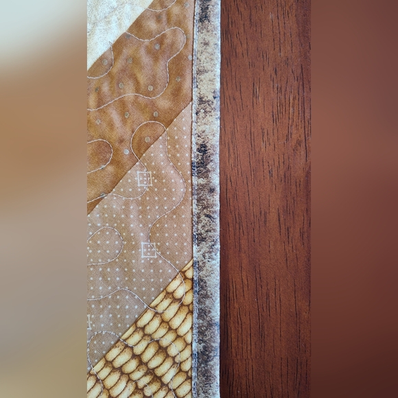 Golden Ember! NEW HANDMADE Quilted Table Runner -  12" X 46" - Picture 9 of 10